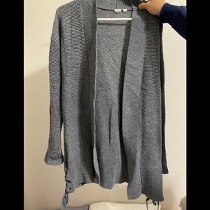 COPY - COPY - COPY - Gap grey cardigan with side knots size medium